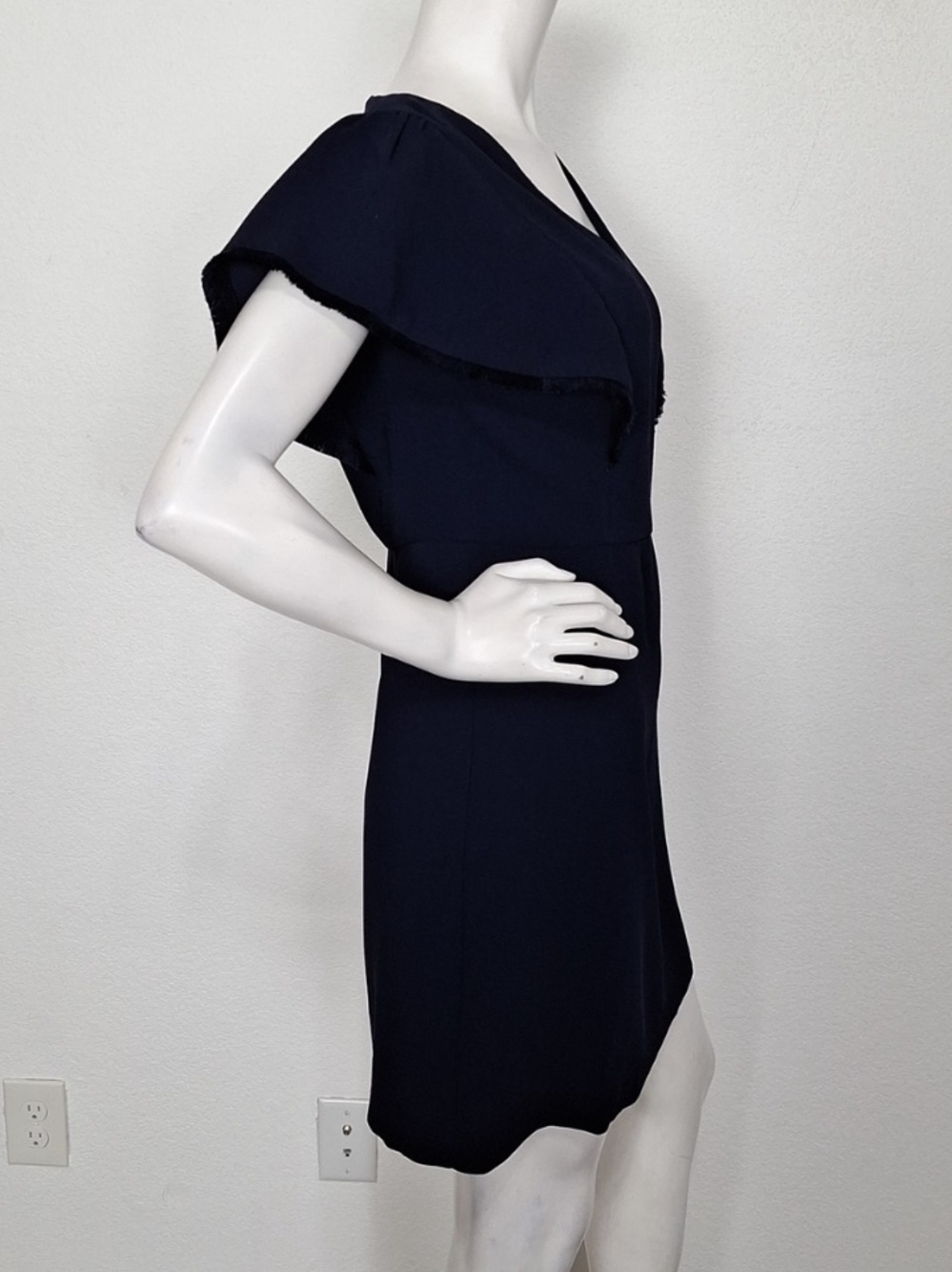 Loft Classic Navy Blue Fit & Flare Preppy Minimalist Parisian Chic Dress Size 4P - Picture 6 of 13